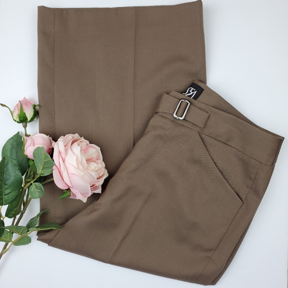 Vintage Saks Fifth Wide Leg Cropped Palazzo Gaucho Culotte Capri Wool Pa… - Picture 2 of 8